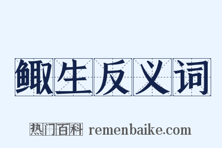鲰生反义词是什么意思的图片